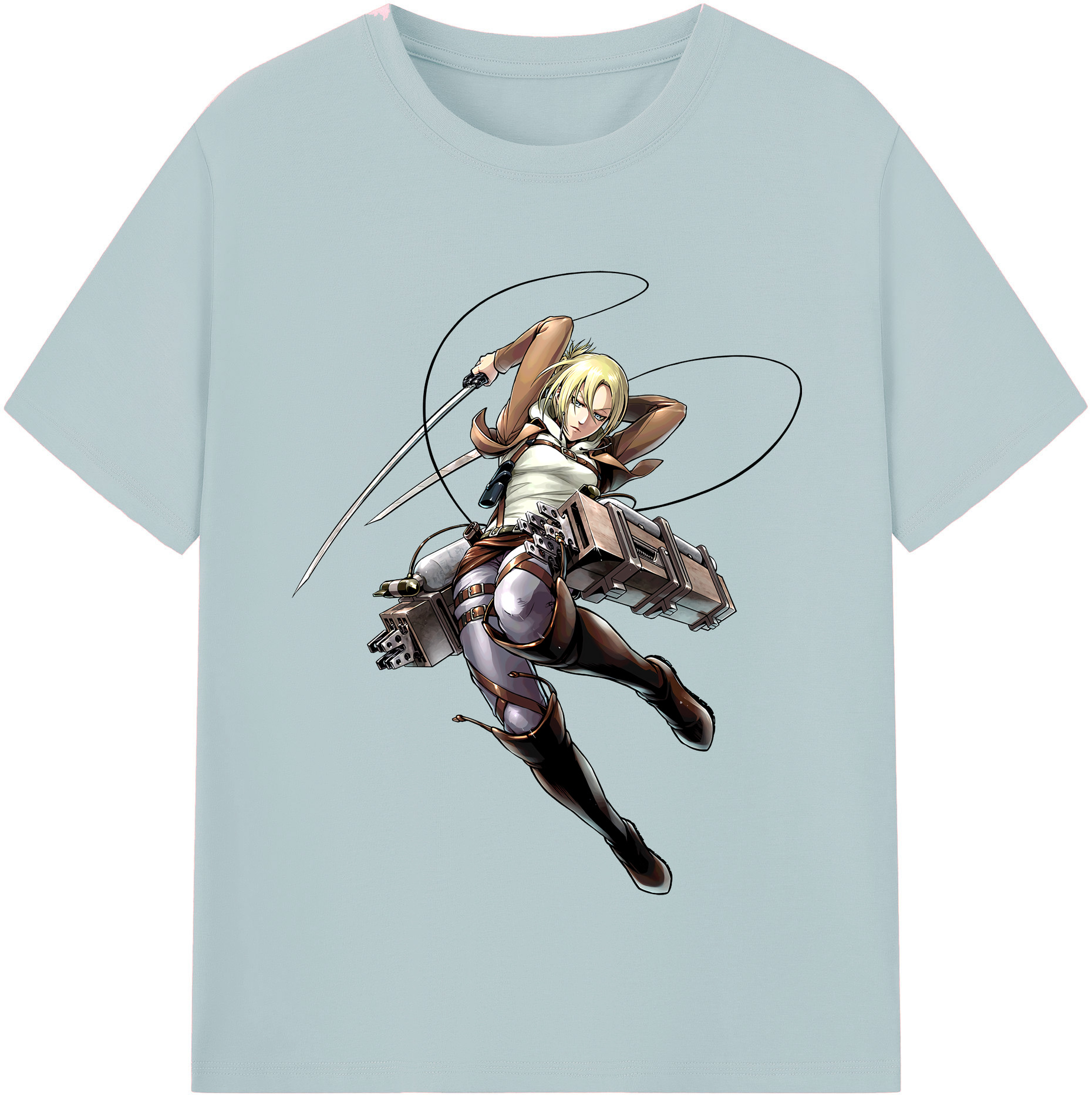 （画像用） 進撃の巨人 アニ・レオンハート Attack on Titan Annie Leonhart 綿100％半袖Tシャツ（フロントプリント）